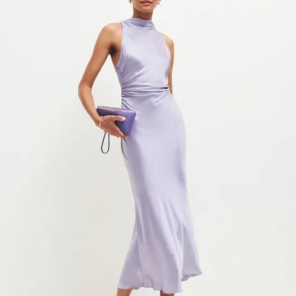 NWOT Reformation Casette Silk Midi Dress Sz4 Aura - Picture 1 of 8